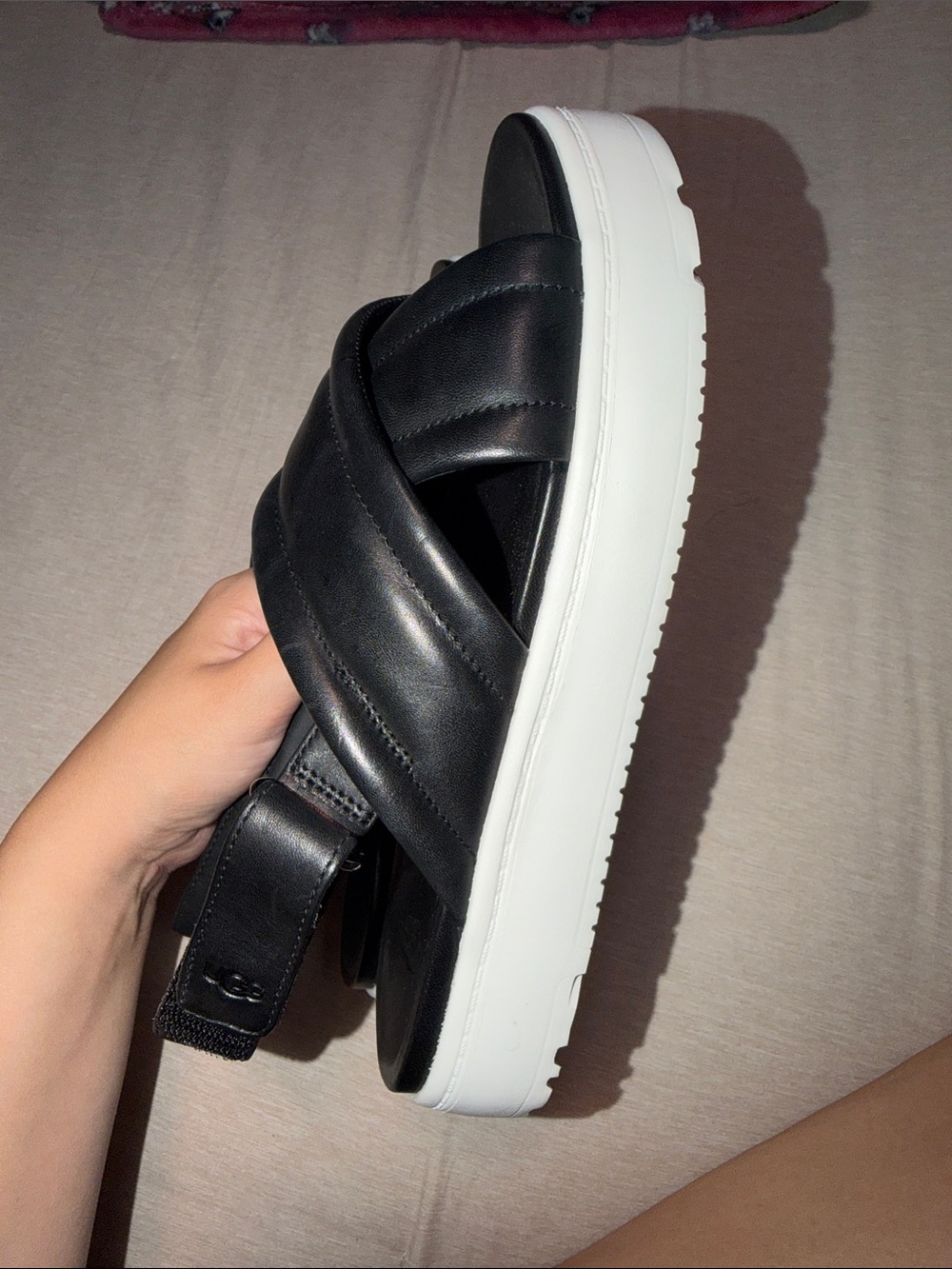 UGG Black Quilted Crossover Slingback Sandals - Picture 3 of 5